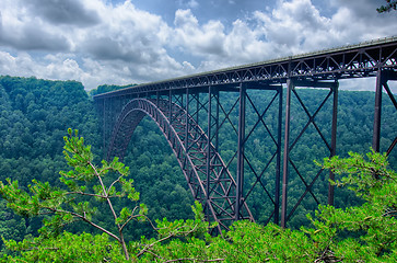 Image showing West Virginia's New River Gorge bridge carrying US 19 over the g