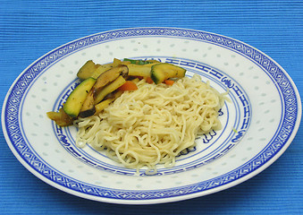 Image showing Asian dish arranged on an asian plate