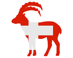 Image showing Flag of Switzerland with capricorn