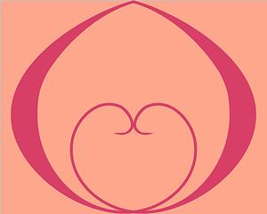 Image showing Design background with heart on pink