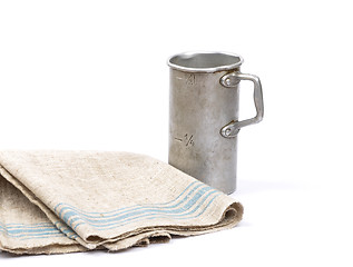 Image showing Graduated jug and linen