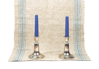 Image showing Candleholder on linen 