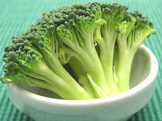 Image showing Broccoli in a little bowl of chinaware