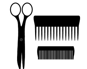 Image showing Scissors and combs