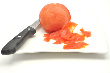 Image showing Tomato peeling