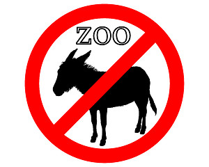 Image showing Donkey in zoo prohibited