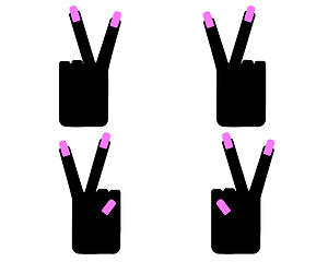 Image showing Hand sign victory