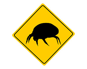 Image showing House dust mite warning sign