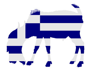 Image showing Flag of Greece with goat