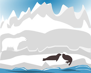 Image showing Polar bear hunting for seal