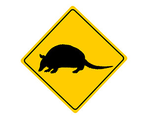Image showing Armadillo warning sign