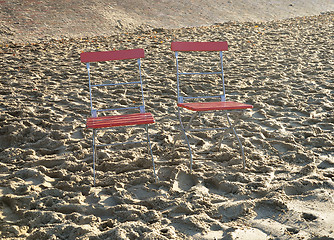 Image showing Chair in sand