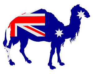 Image showing Flag of Australia with camel