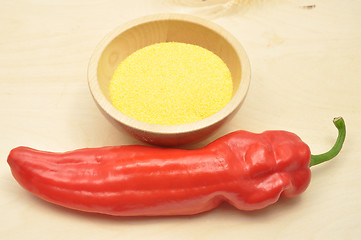 Image showing Detailed but simple image of  polenta and paprika