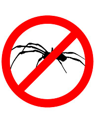 Image showing The illustration of a prohibition sign for spiders