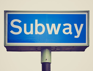 Image showing Retro look Subway sign