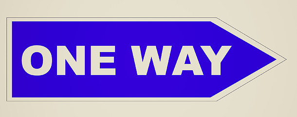 Image showing Retro look One way sign