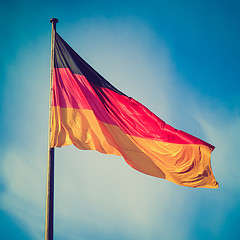 Image showing Retro look German flag