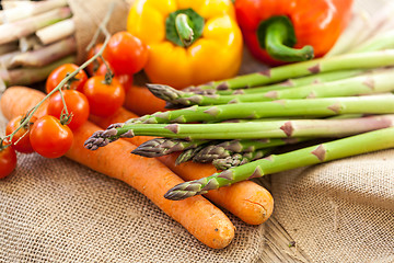 Image showing Fresh vegetables in a country kitchen