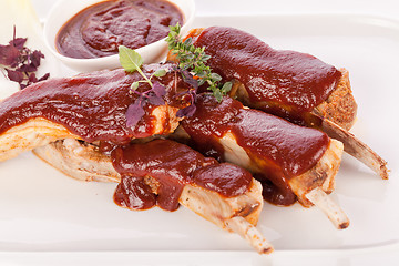 Image showing Delicious grilled pork ribs