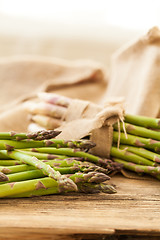 Image showing Fresh healthy green asparagus spears