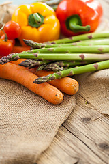 Image showing Fresh vegetables in a country kitchen