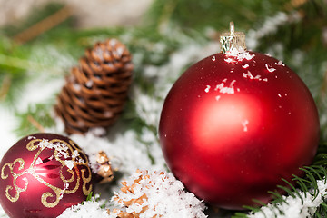 Image showing Several assorted Christmas ornaments