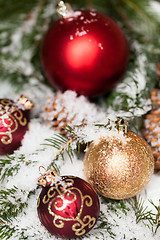 Image showing Several assorted Christmas ornaments