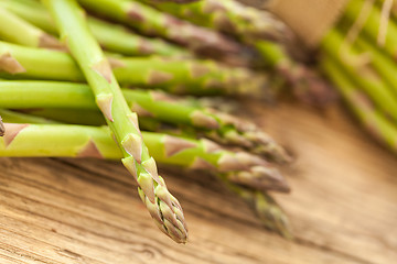 Image showing Fresh healthy green asparagus spears