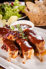 Image showing Delicious grilled pork ribs