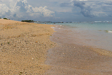 Image showing Beautiful tropical beach with lush vegetation