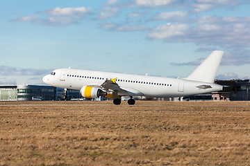 Image showing Passenger airliner taking off at an airport