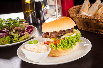 Image showing Cheeseburger with cole slaw 