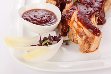 Image showing Delicious grilled pork ribs