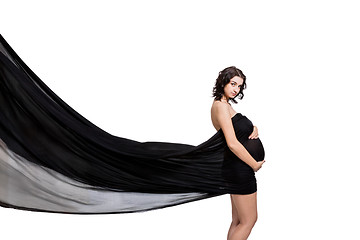 Image showing Artistic portrait of a beautiful pregnant woman