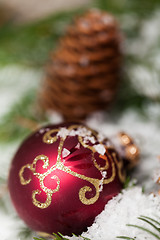 Image showing Several assorted Christmas ornaments