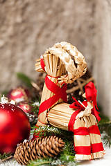 Image showing Several assorted Christmas ornaments