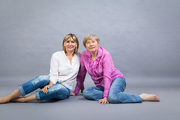 Image showing Senior lady with her middle-aged daughter