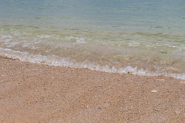 Image showing Beautiful tropical beach with lush vegetation