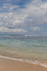 Image showing Beautiful tropical beach with lush vegetation