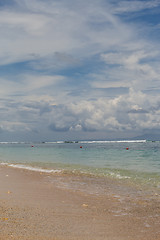 Image showing Beautiful tropical beach with lush vegetation