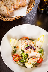 Image showing tasty fresh caesar salad with grilled chicken and parmesan 