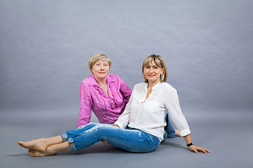 Image showing Senior lady with her middle-aged daughter