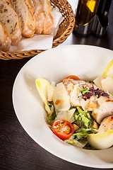 Image showing tasty fresh caesar salad with grilled chicken and parmesan 