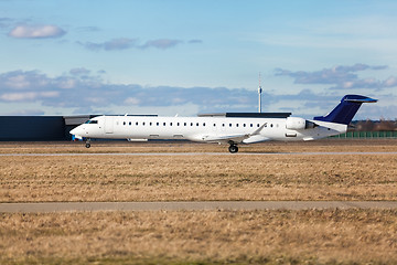 Image showing Passenger airliner taking off at an airport