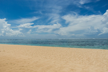 Image showing Beautiful tropical beach with lush vegetation