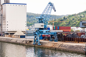 Image showing Shipyard with containers and cranes