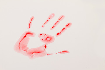 Image showing Red hand print