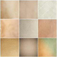 Image showing Old Vintage Beige Papers Texture Set Background