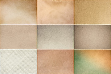 Image showing Old Vintage Beige Papers Texture Set Background